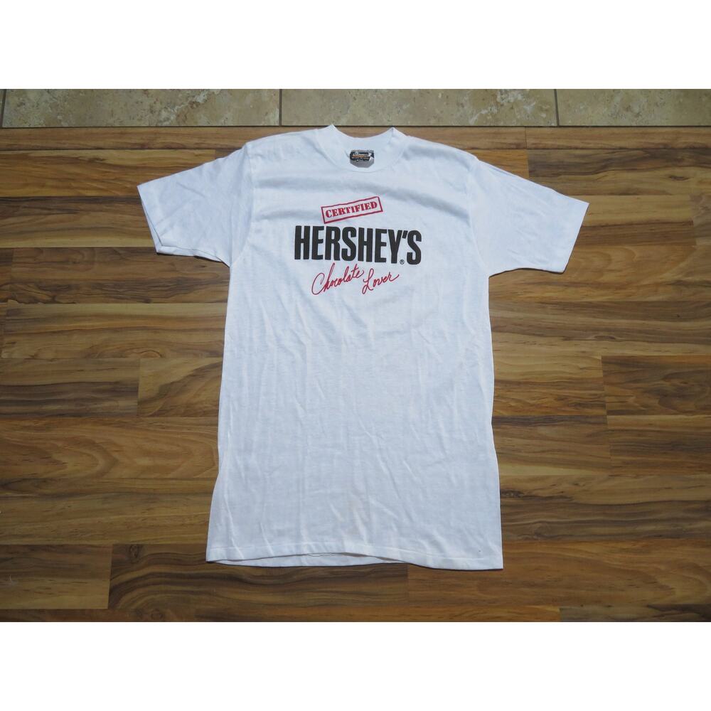 Hersheys Candy T-shirt, Certified Lover, White Sz M 1980s